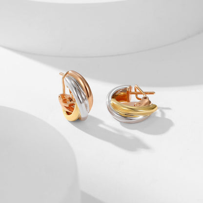 [NOBLE AURA] TRINITY ON DIAMOND CLASSIC EARRINGS