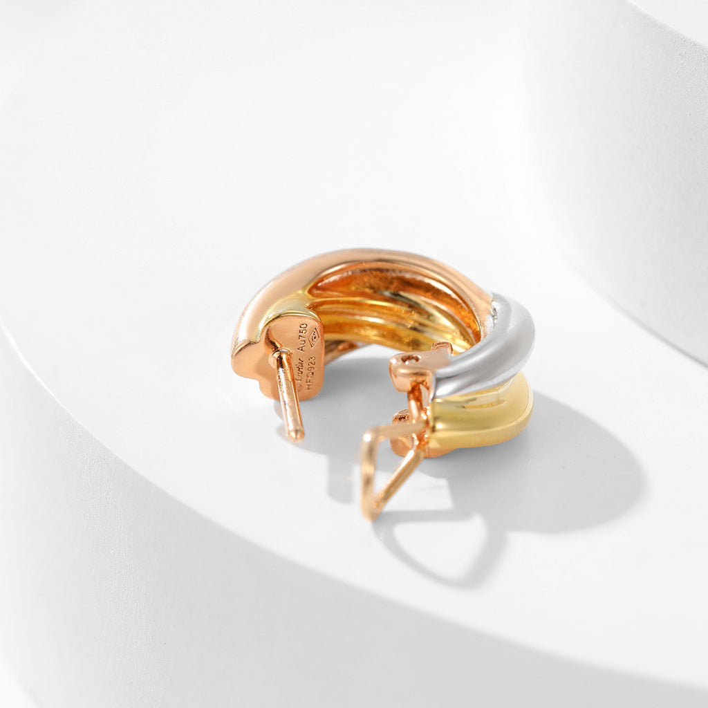 [NOBLE AURA] TRINITY ON DIAMOND CLASSIC EARRINGS