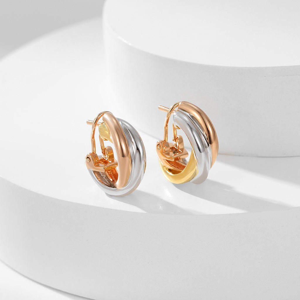 [NOBLE AURA] TRINITY ON DIAMOND CLASSIC EARRINGS
