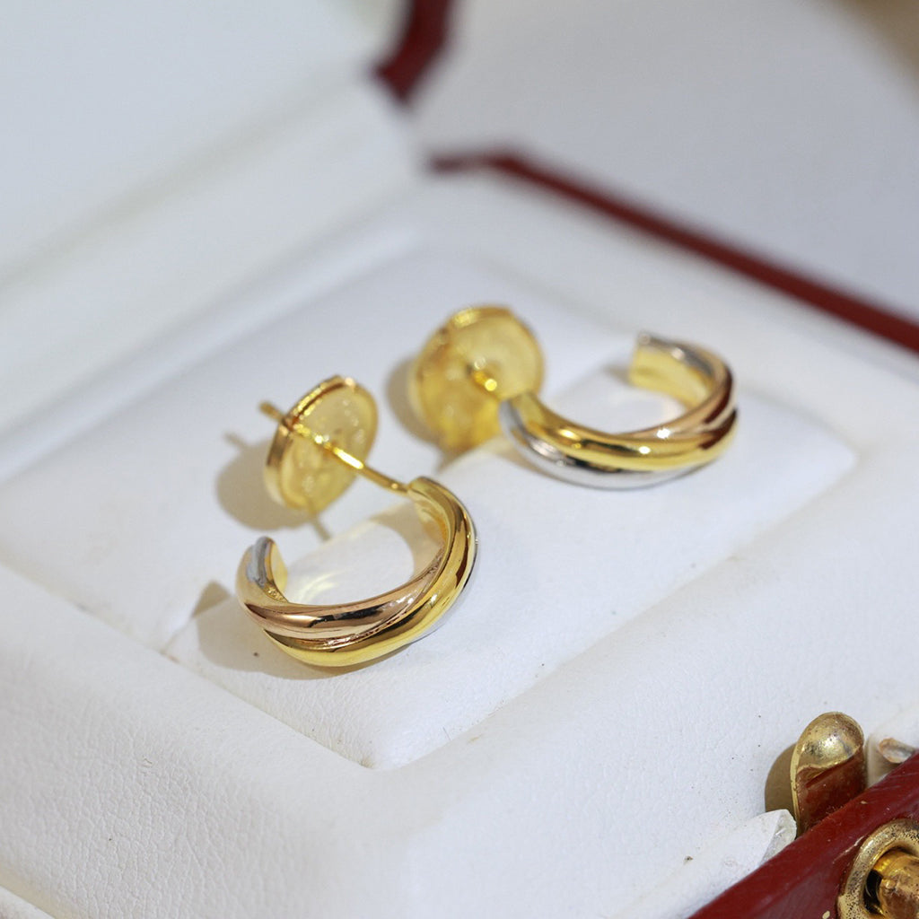 [NOBLE AURA] TRINITY ON DIAMOND MINI EARRINGS