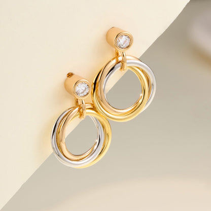 [NOBLE AURA] TRINITY ON DIAMOND  EARRINGS
