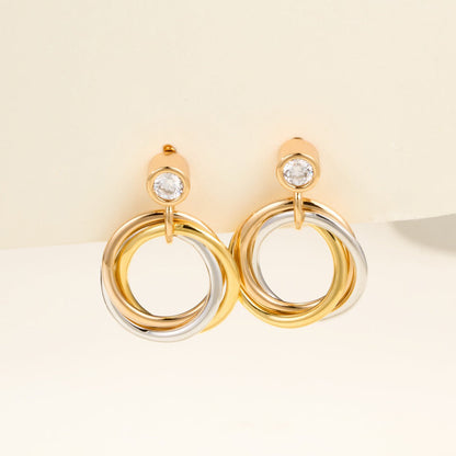 [NOBLE AURA] TRINITY ON DIAMOND  EARRINGS