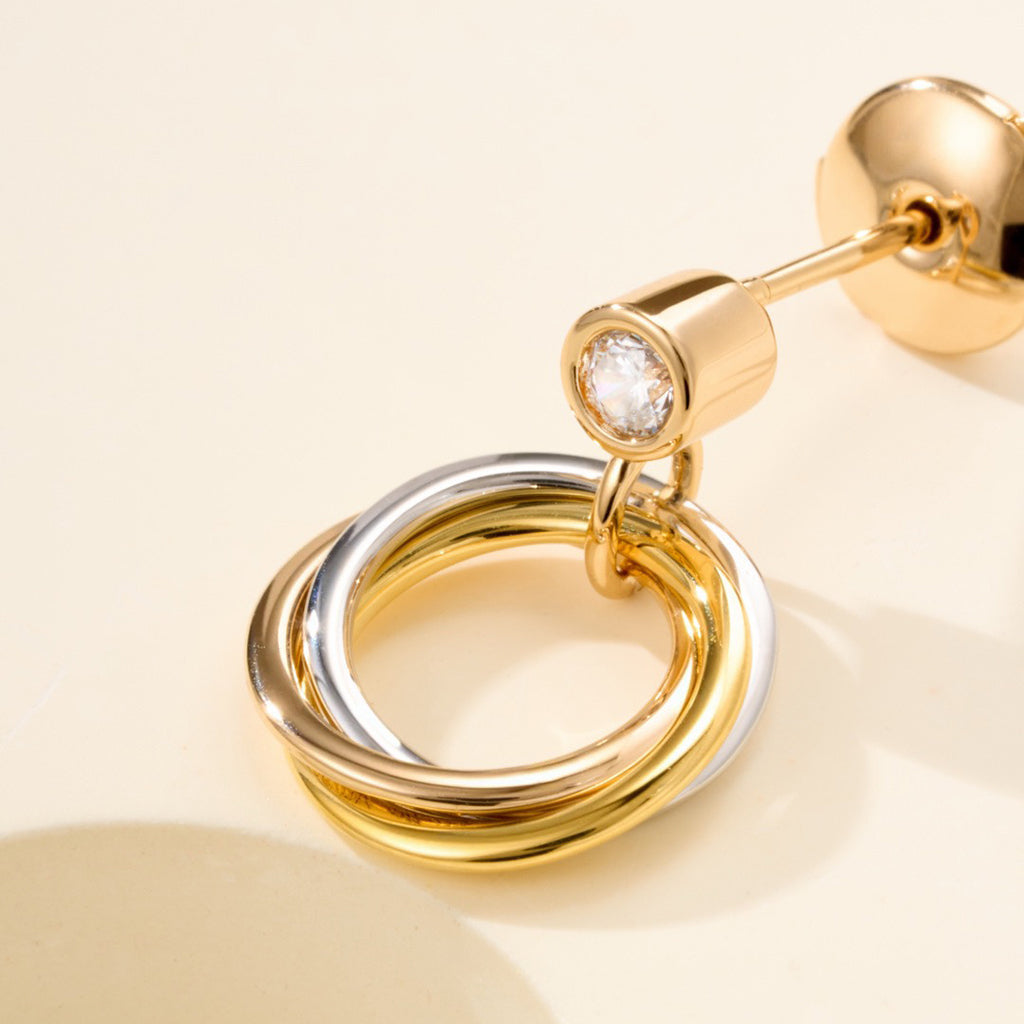 [NOBLE AURA] TRINITY ON DIAMOND  EARRINGS