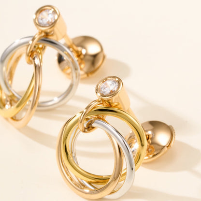 [NOBLE AURA] TRINITY ON DIAMOND  EARRINGS
