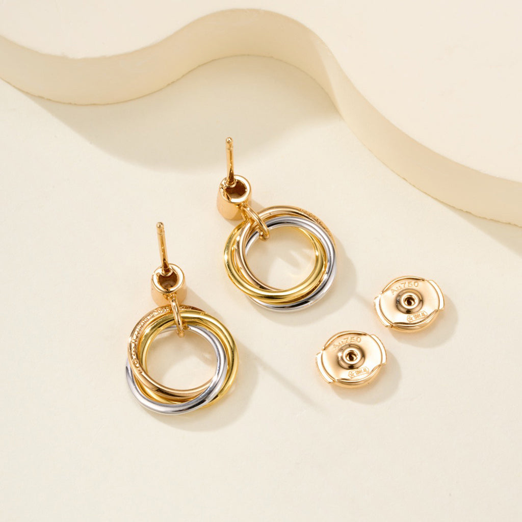 [NOBLE AURA] TRINITY ON DIAMOND  EARRINGS