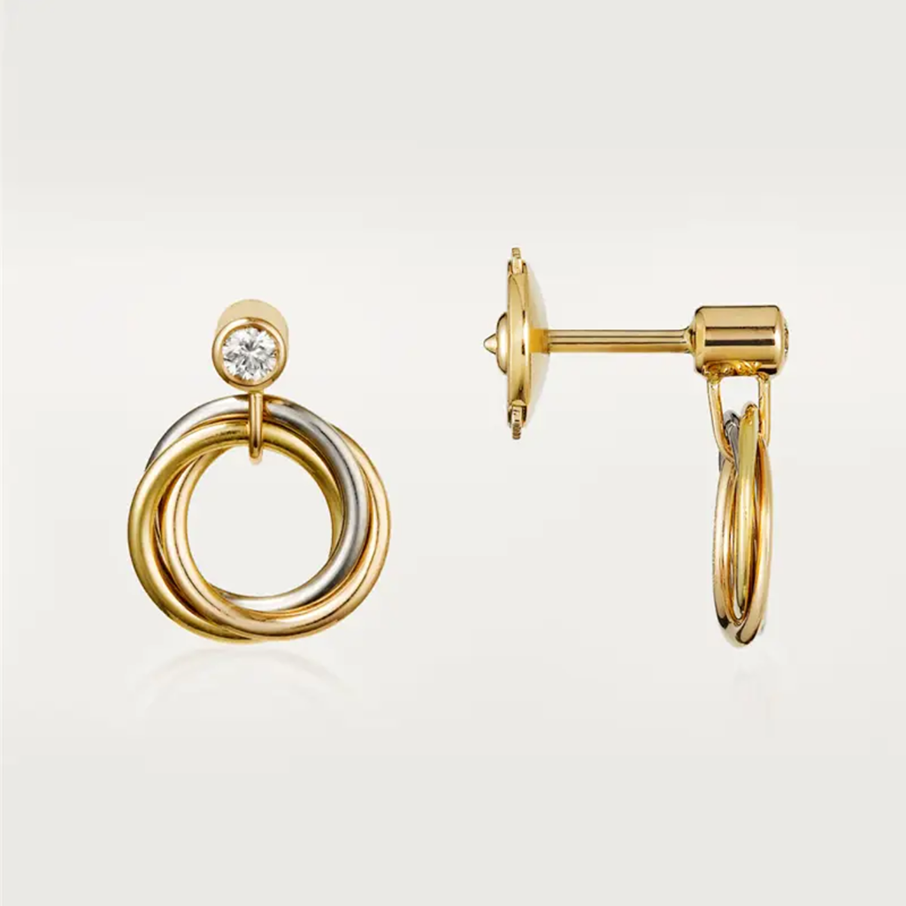 [NOBLE AURA] TRINITY ON DIAMOND  EARRINGS