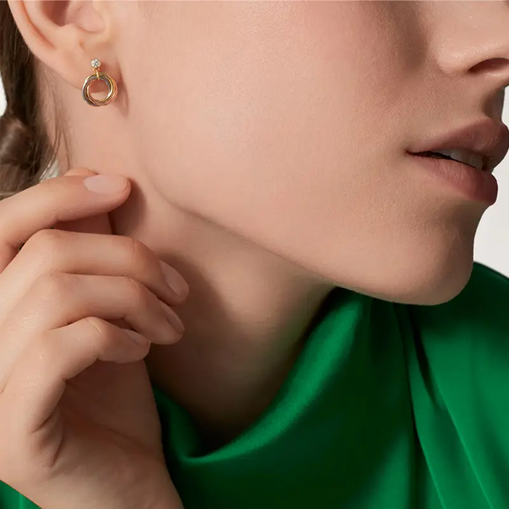 [NOBLE AURA] TRINITY ON DIAMOND  EARRINGS