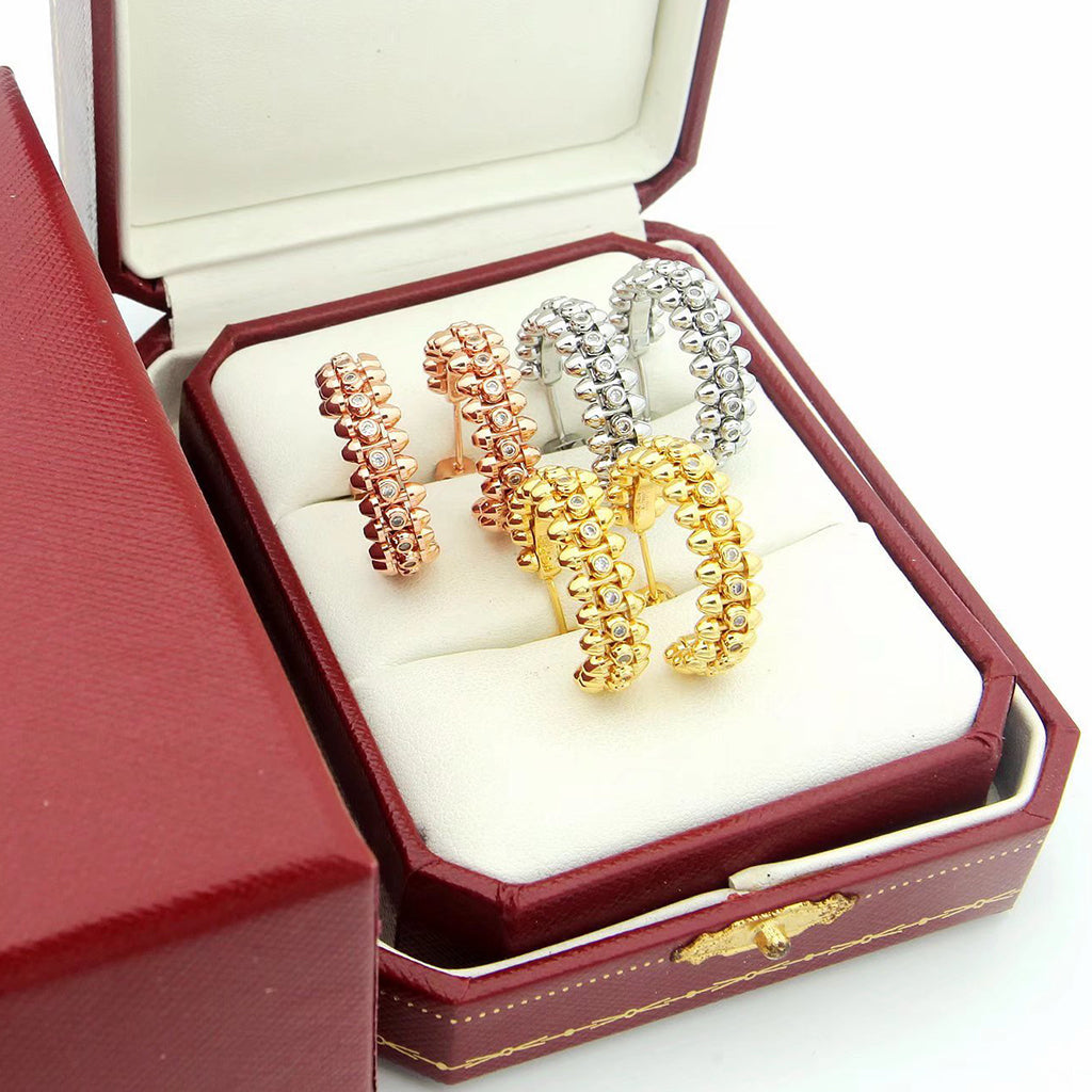 [NOBLE AURA] CLASH FULL DIAMOND MEDIUM EARRINGS