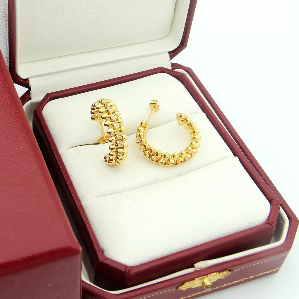 [NOBLE AURA] CLASH FULL DIAMOND MEDIUM EARRINGS