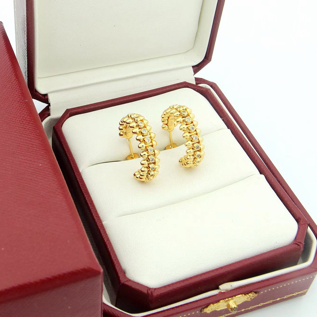 [NOBLE AURA] CLASH FULL DIAMOND MEDIUM EARRINGS