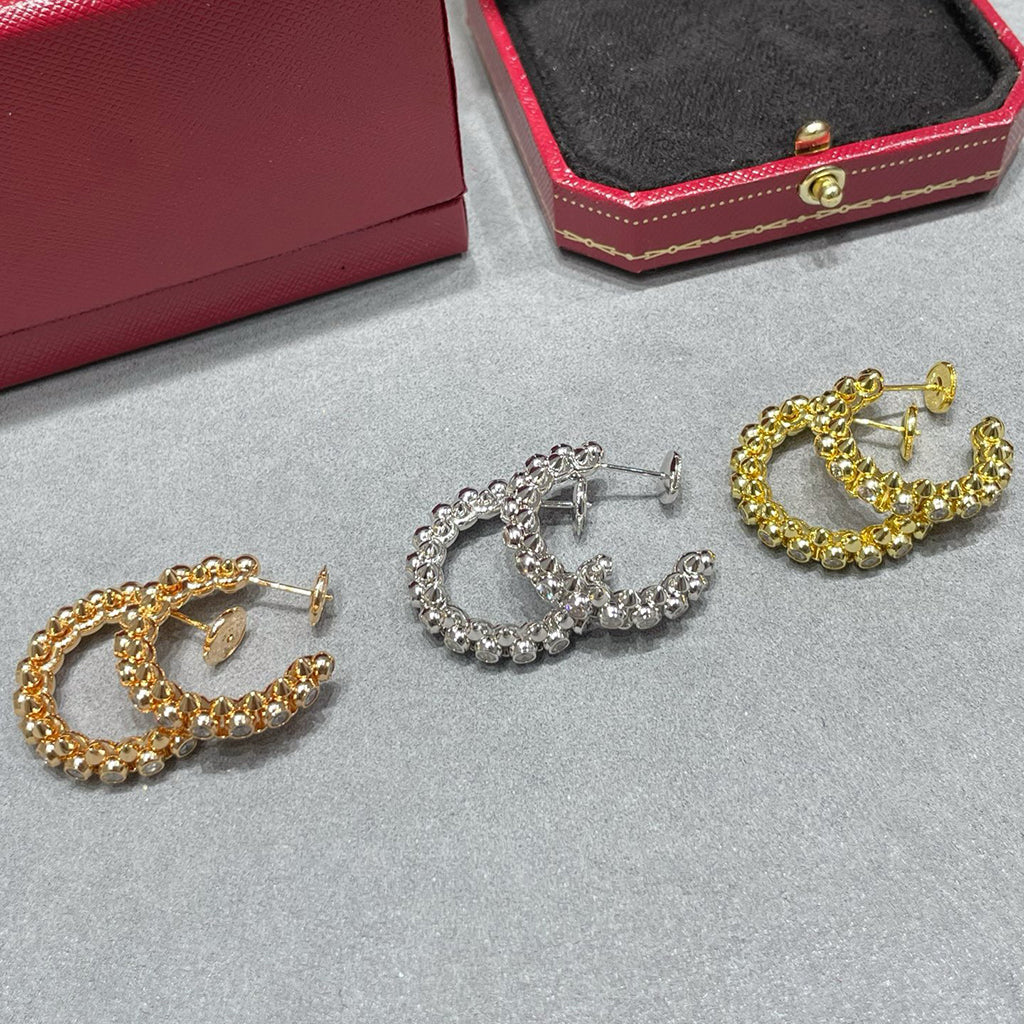 [NOBLE AURA] CLASH FULL DIAMOND MEDIUM EARRINGS