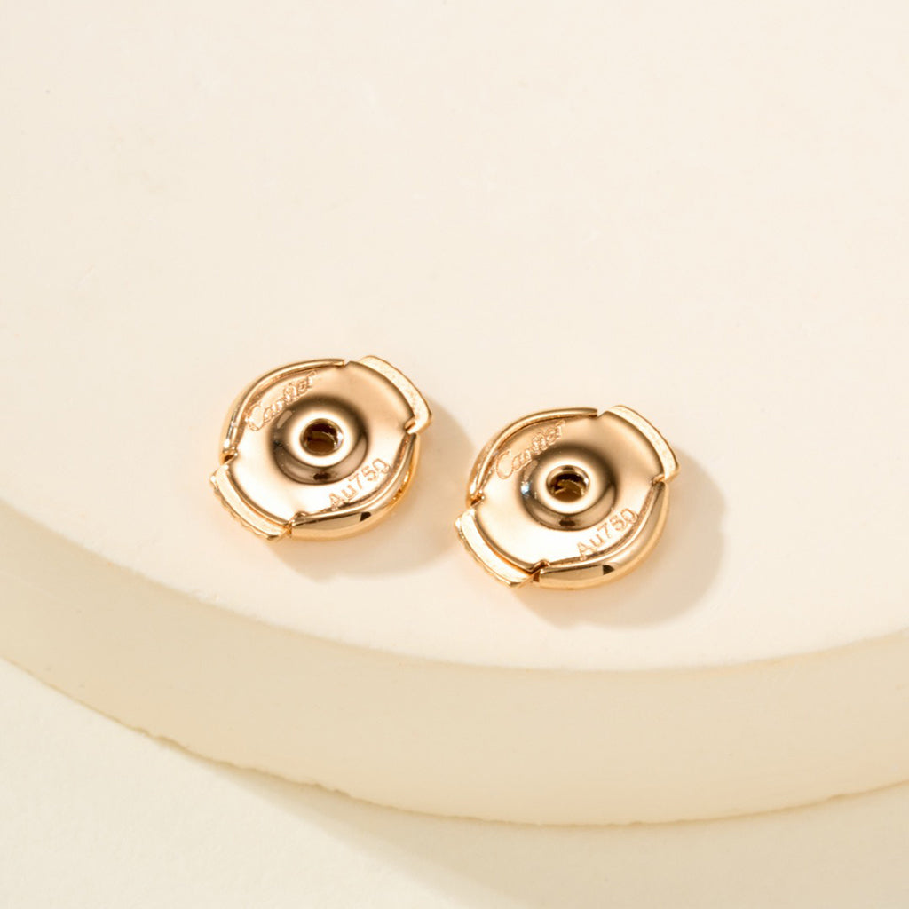 [NOBLE AURA] JUSTE HALF DIAMOND DOUBLE EARRINGS