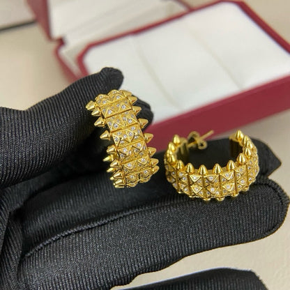 [NOBLE AURA] CLASH 9.2MM FULL DIAMOND DOUBLE ROW EARRINGS