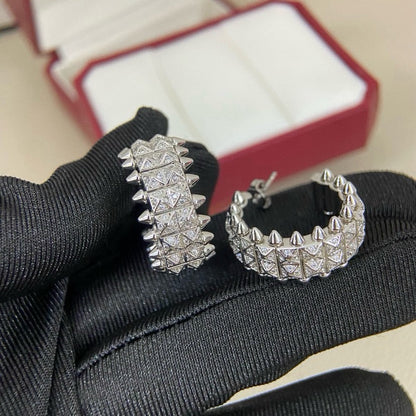 [NOBLE AURA] CLASH 9.2MM FULL DIAMOND DOUBLE ROW EARRINGS