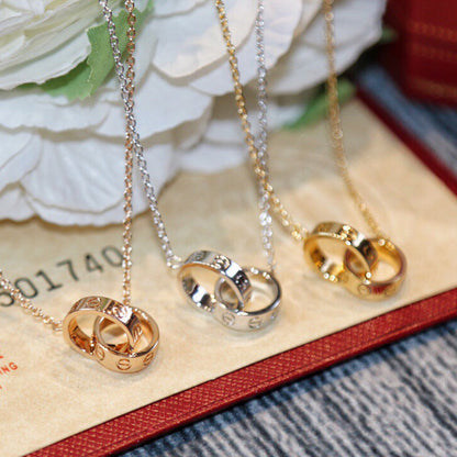 [NOBLE AURA] LOVE DOUBLE RING NECKLACE