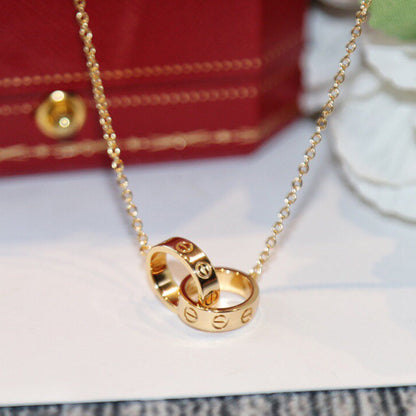 [NOBLE AURA] LOVE DOUBLE RING NECKLACE