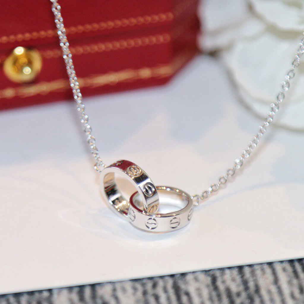 [NOBLE AURA] LOVE DOUBLE RING NECKLACE