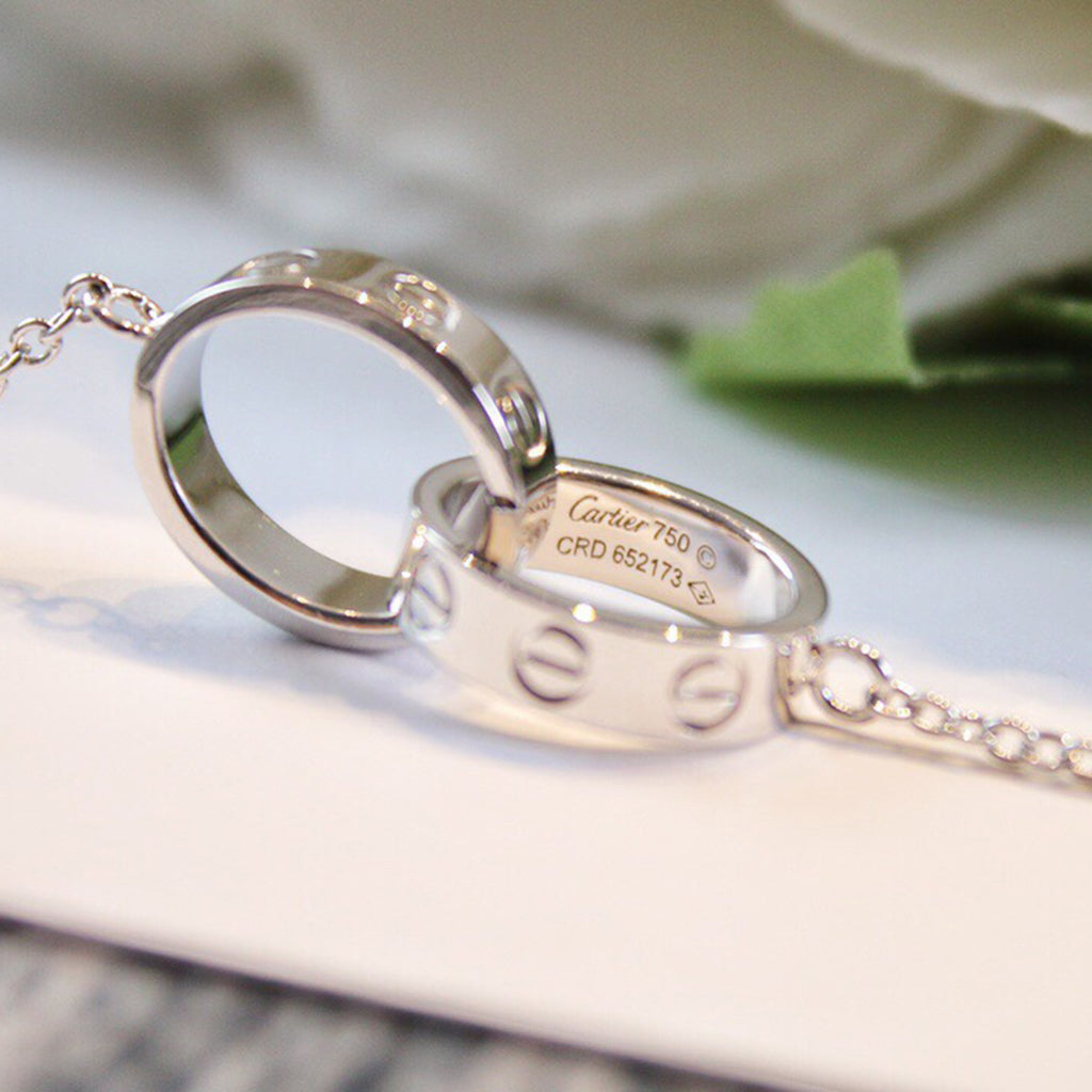 [NOBLE AURA] LOVE DOUBLE RING NECKLACE
