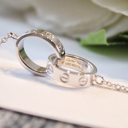 [NOBLE AURA] LOVE DOUBLE RING NECKLACE