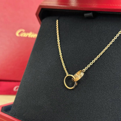 [NOBLE AURA] LOVE DOUBLE RING NECKLACE