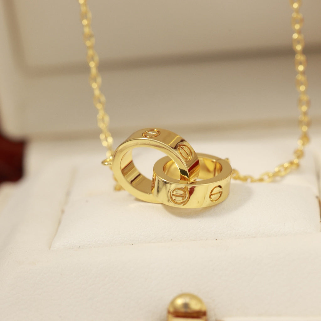 [NOBLE AURA] LOVE DOUBLE RING NECKLACE