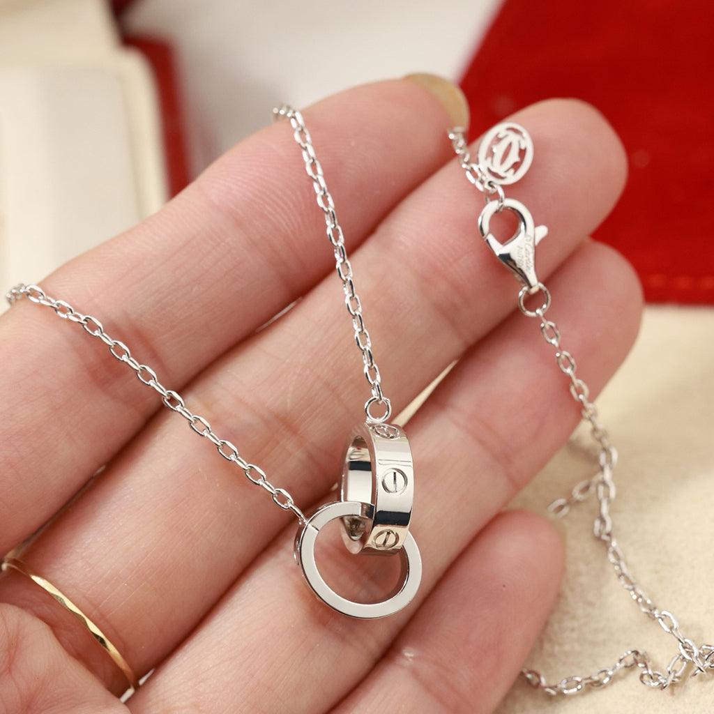 [NOBLE AURA] LOVE DOUBLE RING NECKLACE