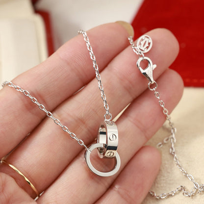 [NOBLE AURA] LOVE DOUBLE RING NECKLACE