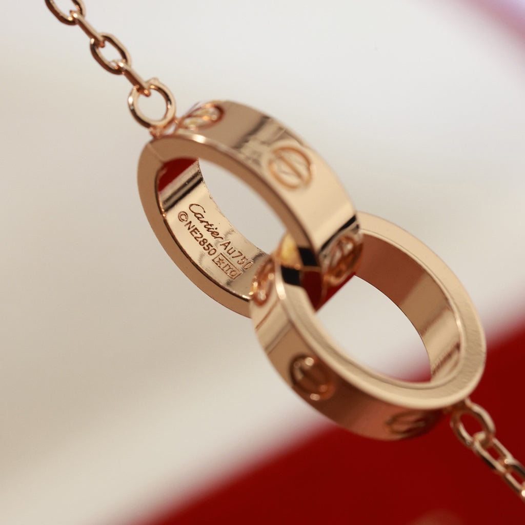 [NOBLE AURA] LOVE DOUBLE RING NECKLACE