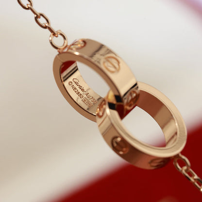 [NOBLE AURA] LOVE DOUBLE RING NECKLACE