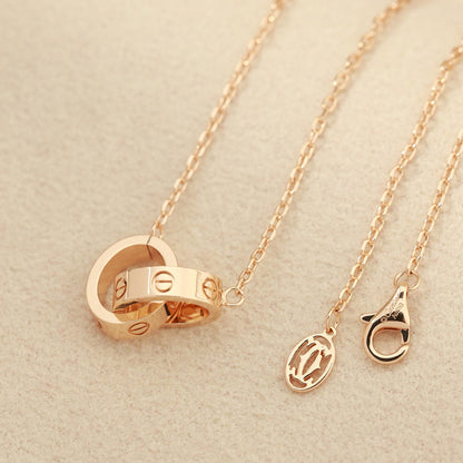 [NOBLE AURA] LOVE DOUBLE RING NECKLACE