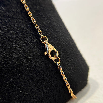 [NOBLE AURA] LOVE DOUBLE RING HALF DIAMOND NECKLACE
