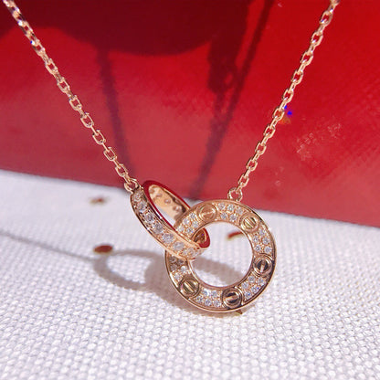 [NOBLE AURA] LOVE  FULL DIAMOND PENDANT NECKLACE