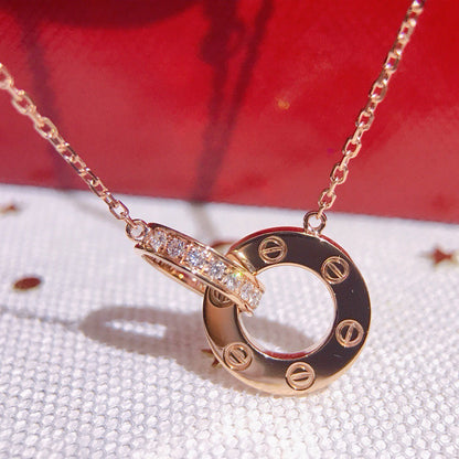 [NOBLE AURA] LOVE  FULL DIAMOND PENDANT NECKLACE