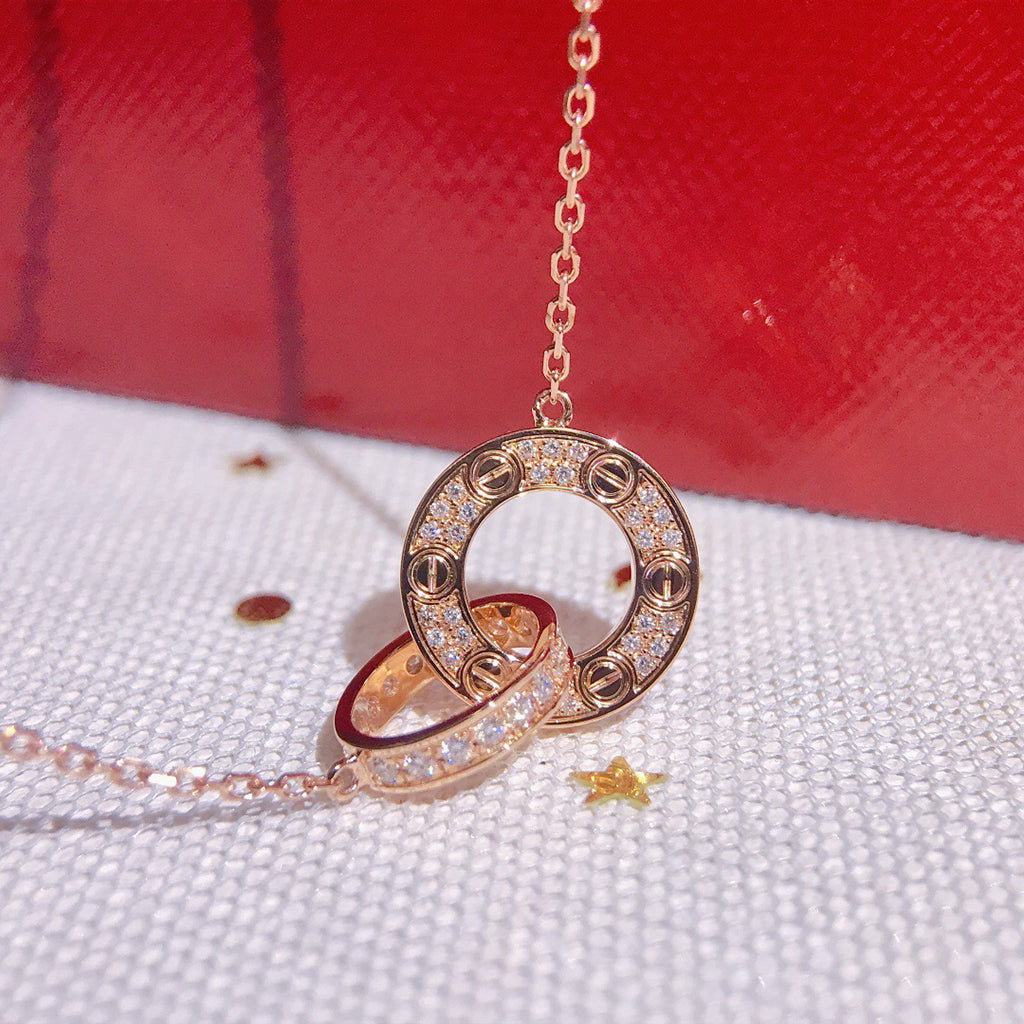 [NOBLE AURA] LOVE  FULL DIAMOND PENDANT NECKLACE