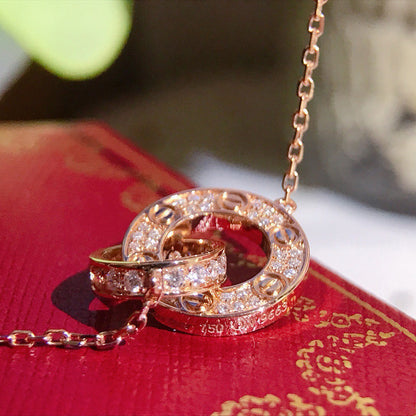 [NOBLE AURA] LOVE  FULL DIAMOND PENDANT NECKLACE