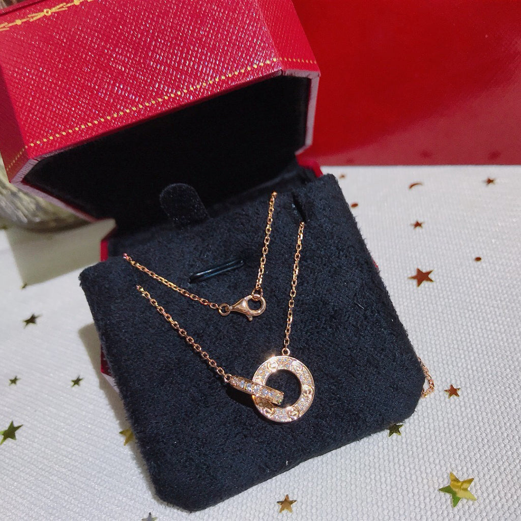 [NOBLE AURA] LOVE  FULL DIAMOND PENDANT NECKLACE