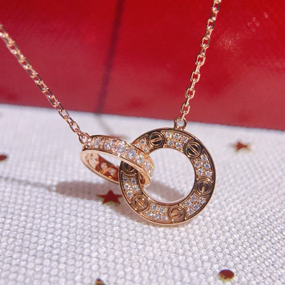 [NOBLE AURA] LOVE  FULL DIAMOND PENDANT NECKLACE