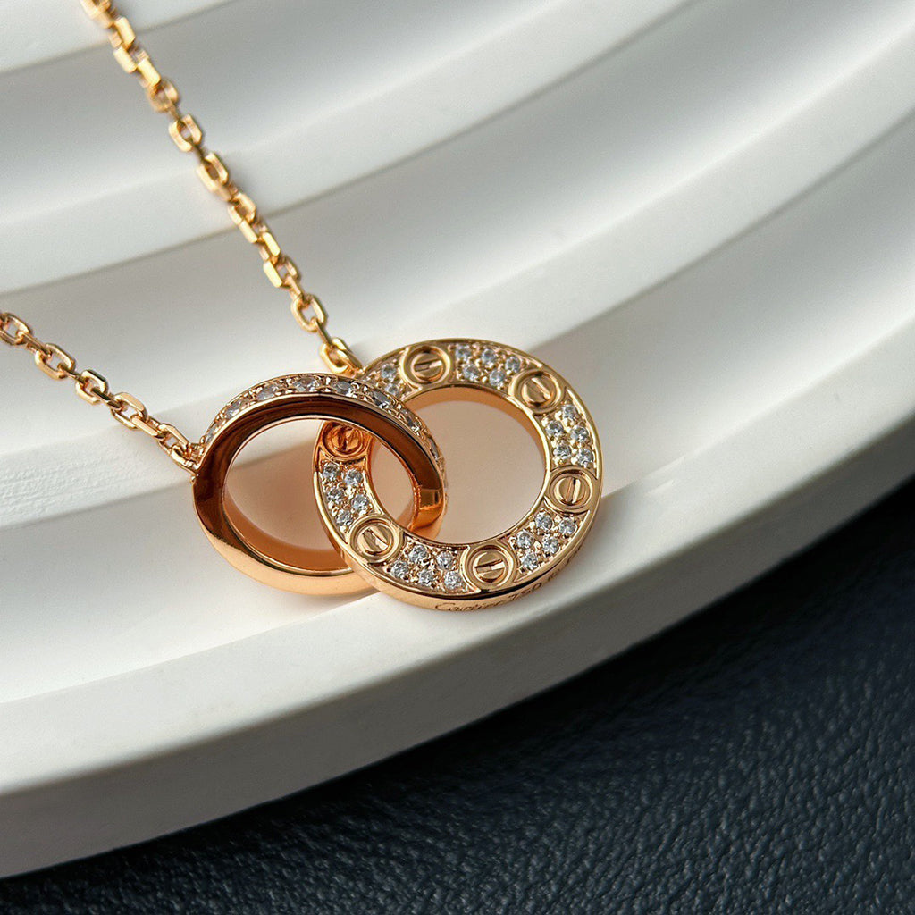 [NOBLE AURA] LOVE  FULL DIAMOND PENDANT NECKLACE