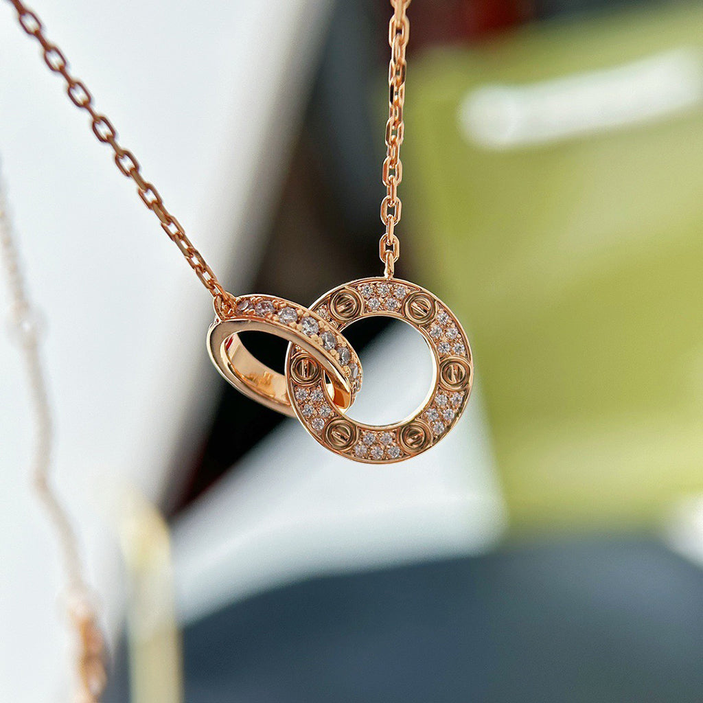 [NOBLE AURA] LOVE  FULL DIAMOND PENDANT NECKLACE