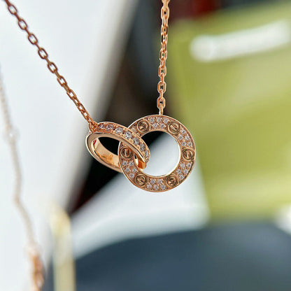 [NOBLE AURA] LOVE  FULL DIAMOND PENDANT NECKLACE