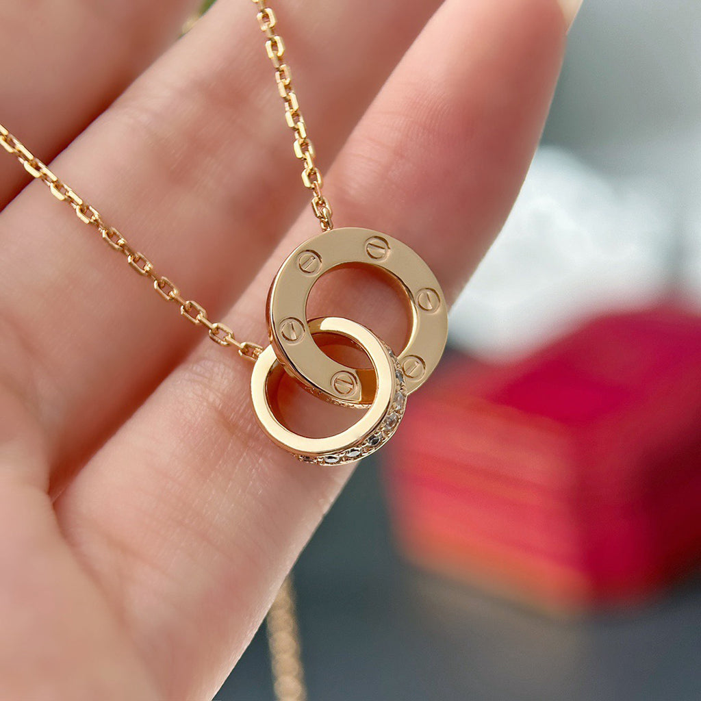 [NOBLE AURA] LOVE  FULL DIAMOND PENDANT NECKLACE