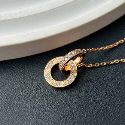 [NOBLE AURA] LOVE  FULL DIAMOND PENDANT NECKLACE