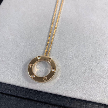 [NOBLE AURA] LOVE NECKLACE 16MM 3 DIAMONDS