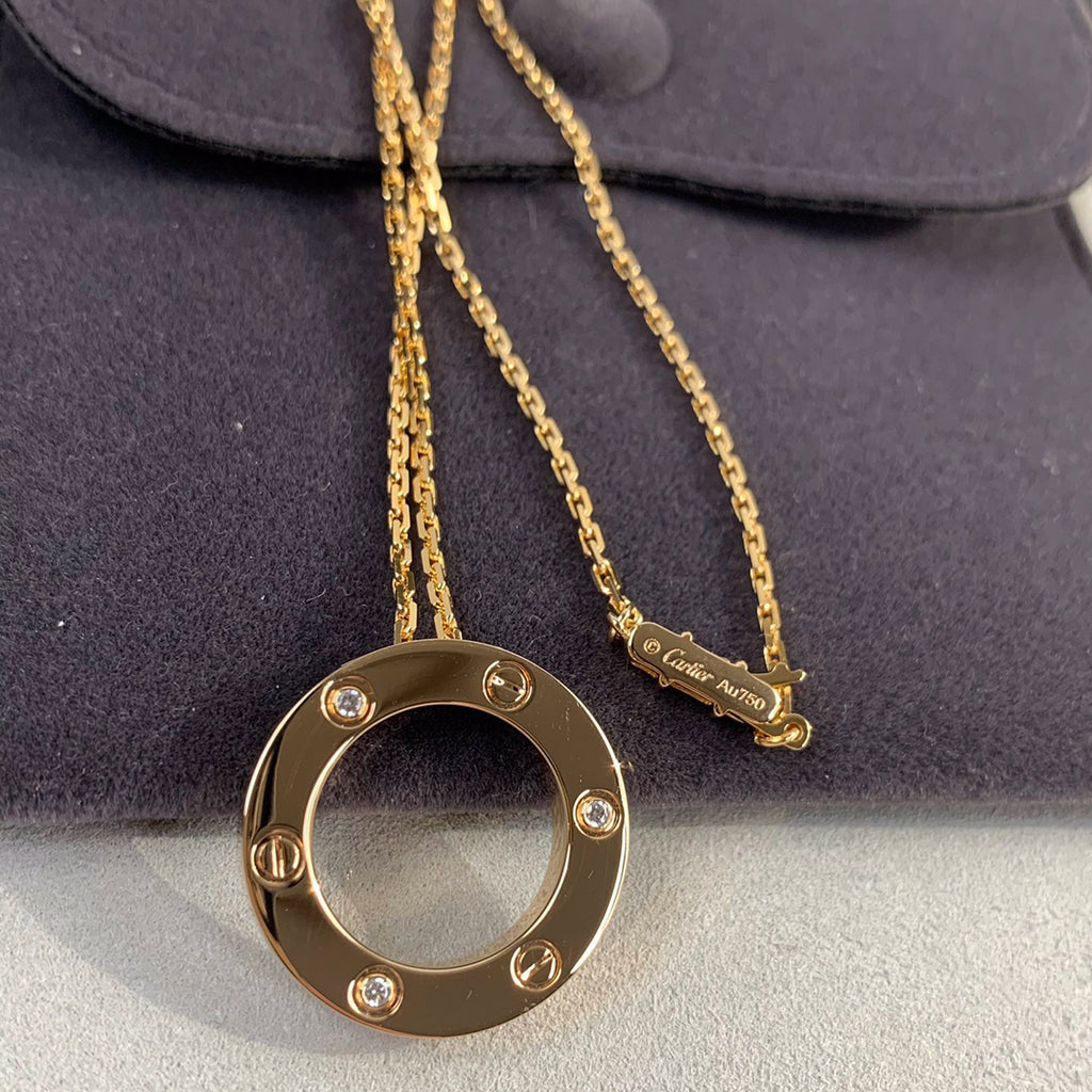 [NOBLE AURA] LOVE NECKLACE 16MM 3 DIAMONDS