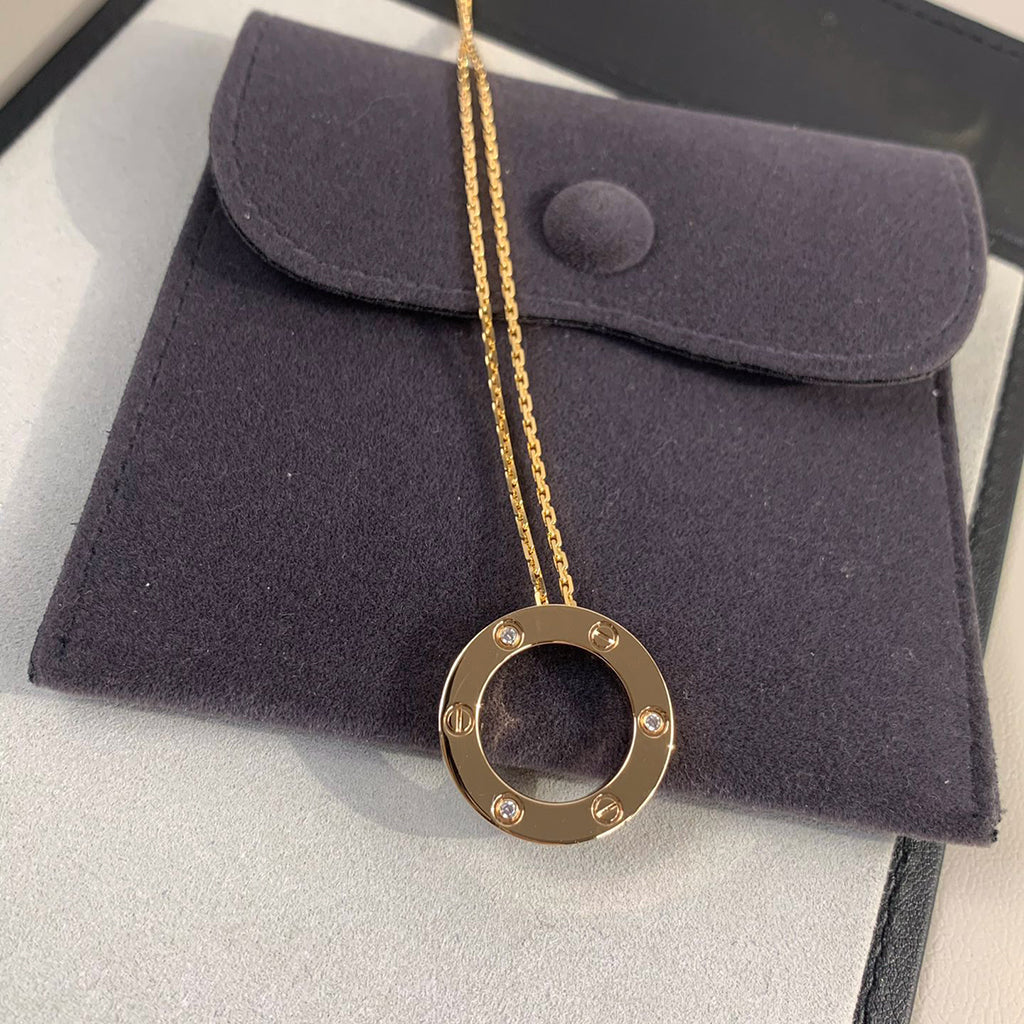 [NOBLE AURA] LOVE NECKLACE 16MM 3 DIAMONDS