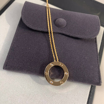 [NOBLE AURA] LOVE NECKLACE 16MM 3 DIAMONDS