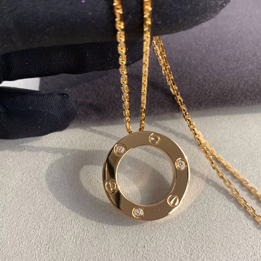 [NOBLE AURA] LOVE NECKLACE 16MM 3 DIAMONDS