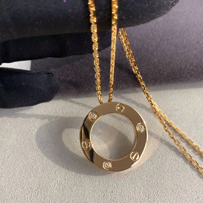 [NOBLE AURA] LOVE NECKLACE 16MM 3 DIAMONDS