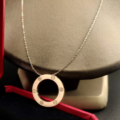 [NOBLE AURA] LOVE NECKLACE 16MM 3 DIAMONDS