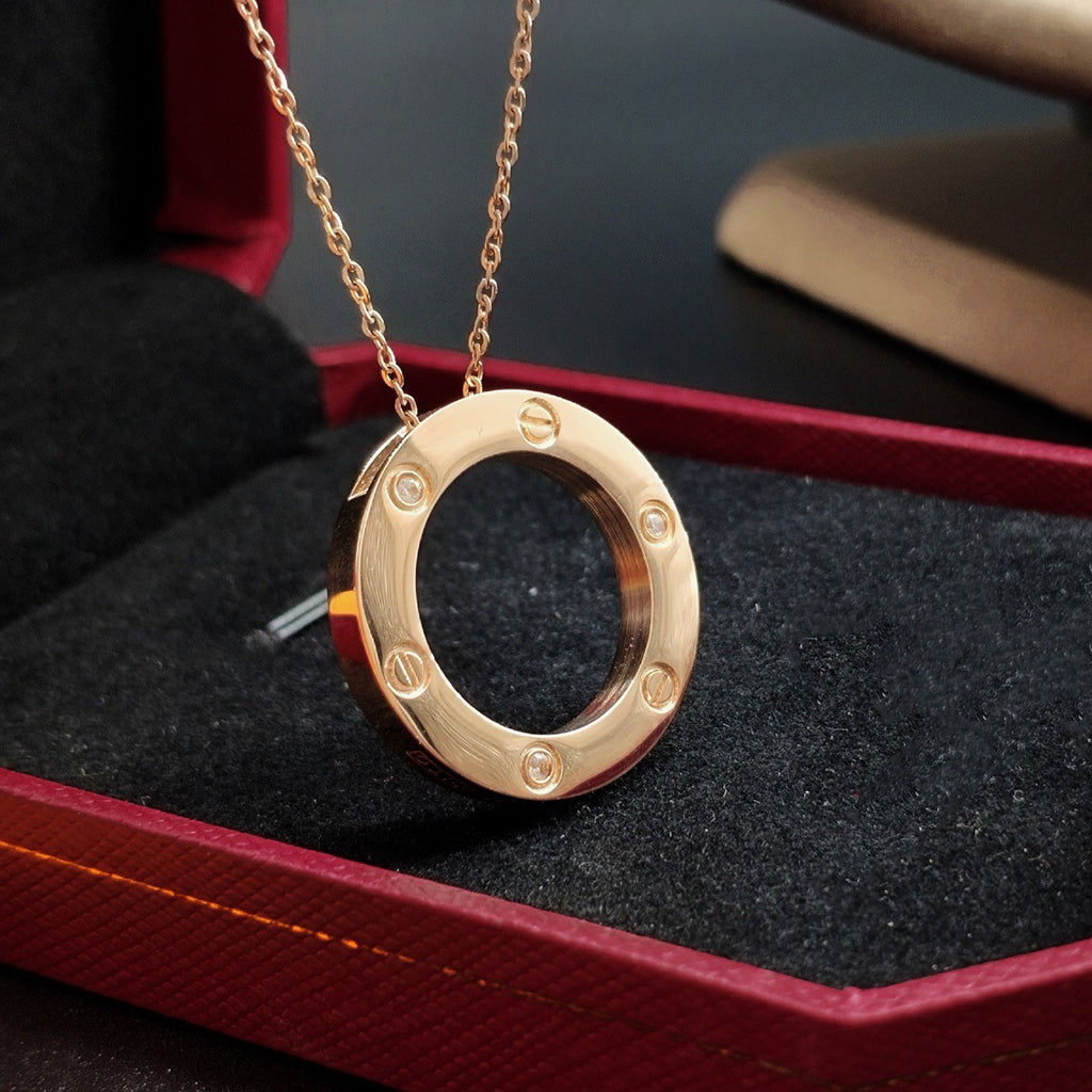 [NOBLE AURA] LOVE NECKLACE 16MM 3 DIAMONDS